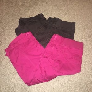 2 capris brown and pink together size 12 medium